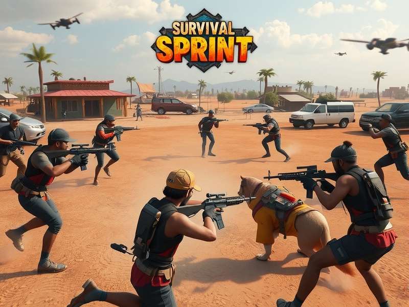 Survival Sprint game screenshot showing players in combat